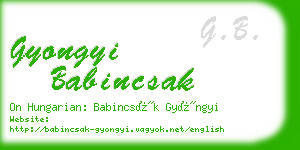 gyongyi babincsak business card